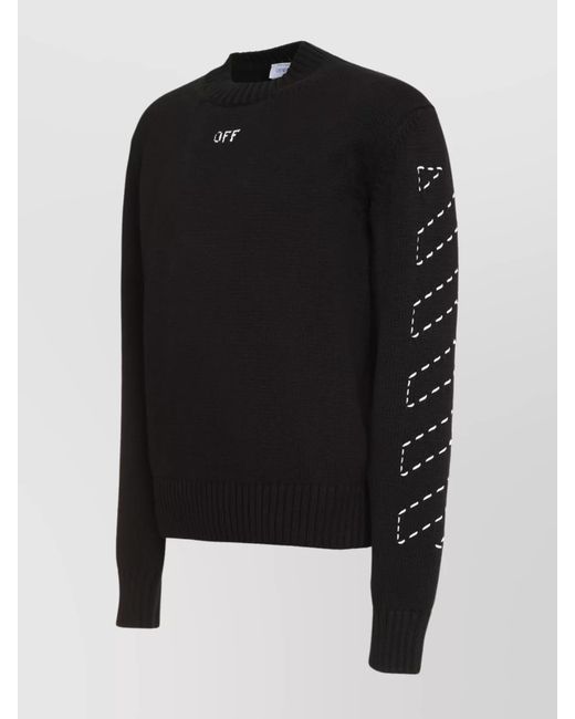 Off-White c/o Virgil Abloh Black Ribbed Crew-Neck Sweater for men