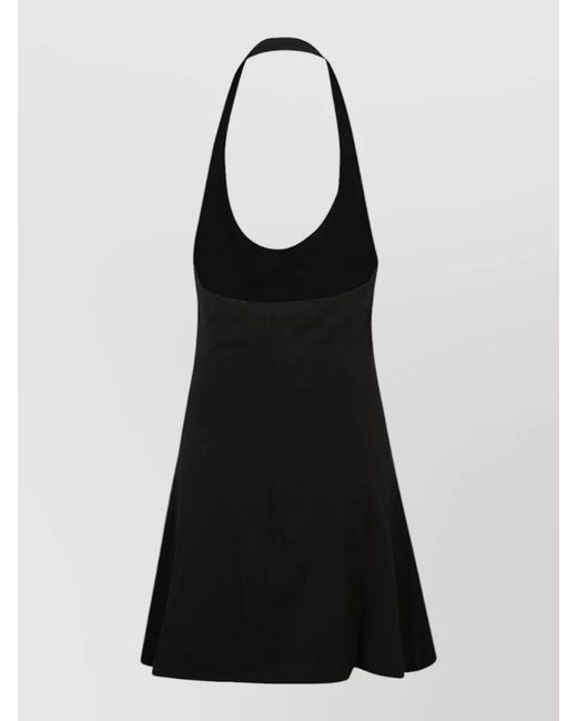 Juicy Couture Black Logo Halter Dress Sleeveless Short Flared Hem