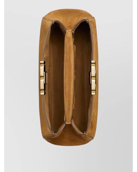 Tory Burch Brown Eleanor Suede Satchel Shoulder Bag