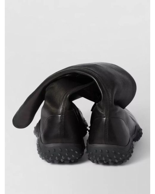 Miu Miu Black Leather Knee-High Boots