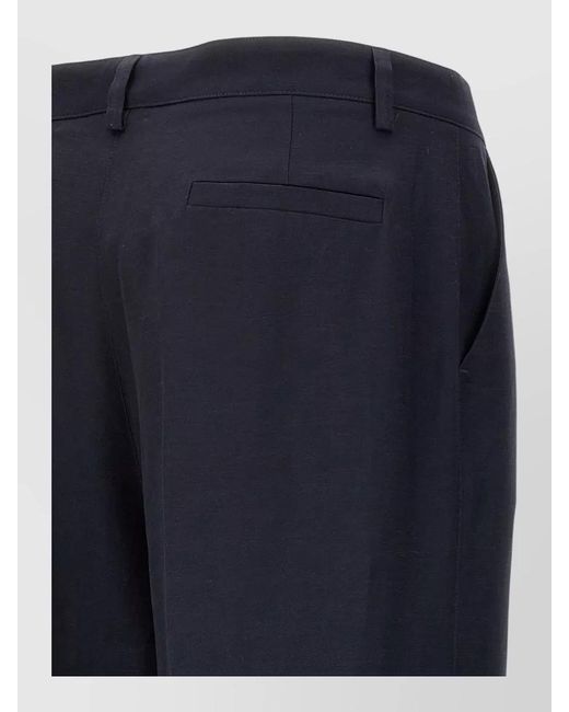 P.A.R.O.S.H. Blue Raisa Tailored Pants Belt Loops Pockets
