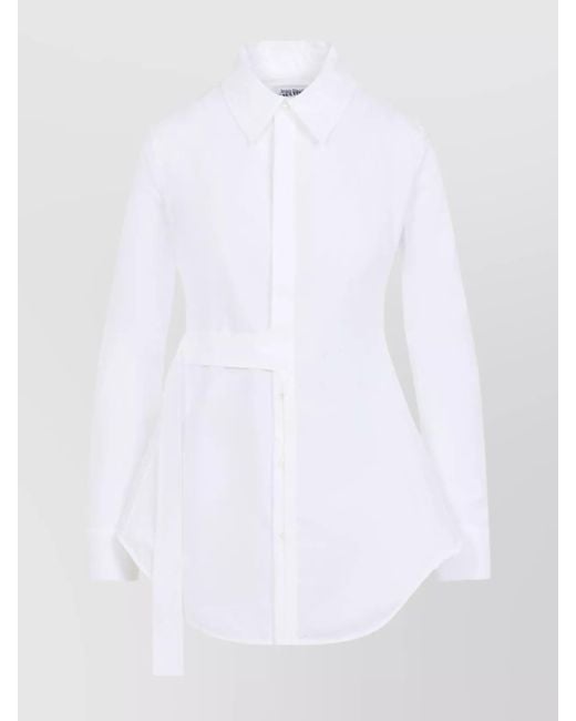 Jean Paul Gaultier White Cotton Strap Detail Shirt
