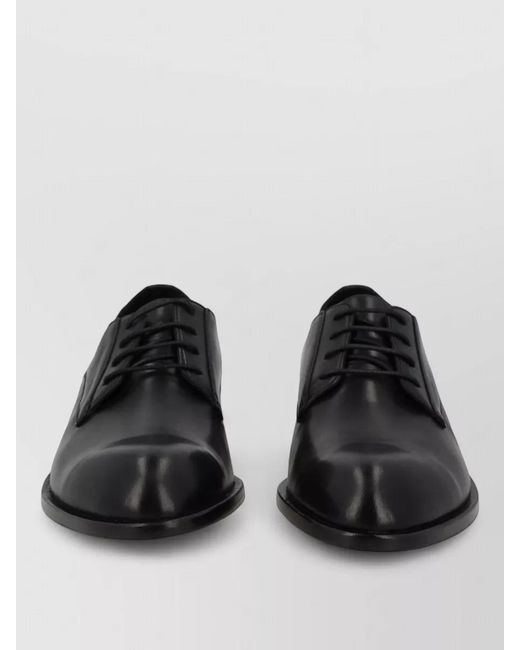 Boss Black Leather Derby Shoes for men