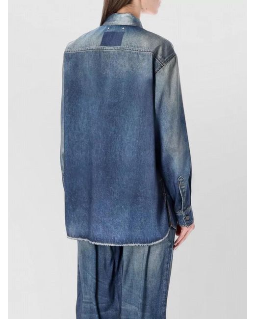 Golden Goose Deluxe Brand Blue Oversized Printed Shirt