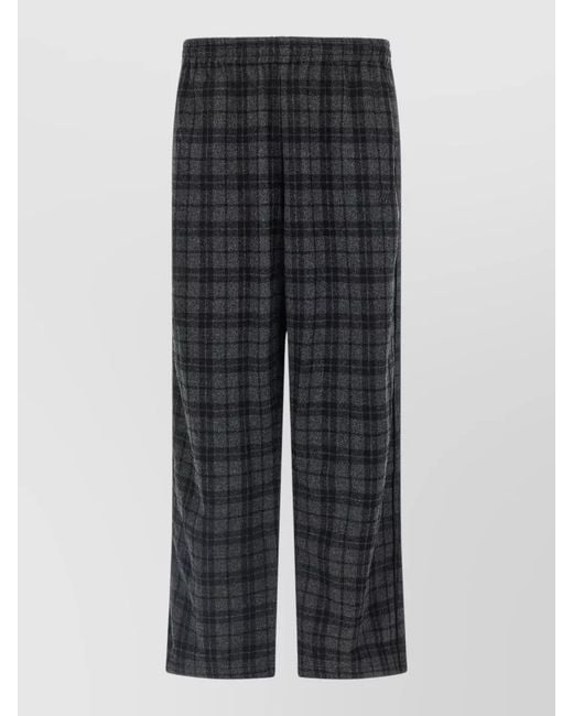 Willy Chavarria Gray Ruff Rider Checked Pattern Pants Side Pockets for men