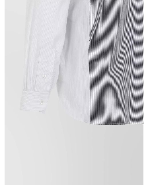 Maison Margiela Gray Striped Patchwork Cotton Shirt for men