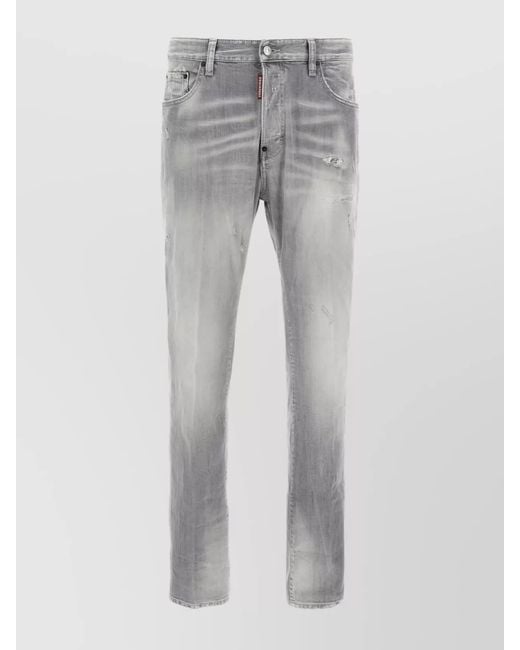 DSquared² Gray Cotton Straight-Leg Jeans for men