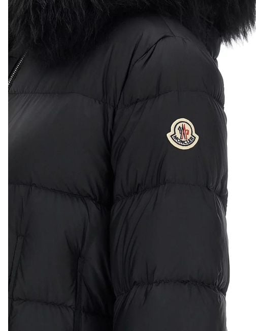 Moncler Black Boedic Long Down Jacket Belted Hooded
