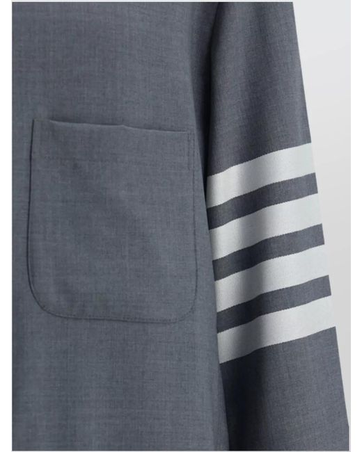 Thom Browne Blue Striped Sleeve Oversized Shirt for men