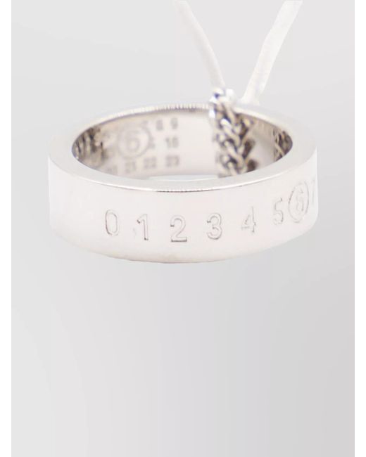 MM6 by Maison Margiela White Brass Ring Pendant Necklace