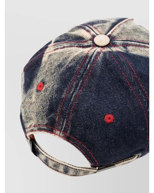 DIESEL Gray Denim Logo Baseball Cap for men