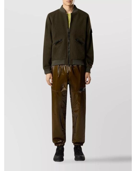 Stone Island Green Wool Ribbed-Collar Lightweight Jacket for men