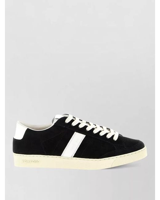 Tom Ford Black Suede Low-Top Sneakers for men
