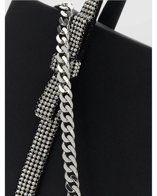 Kara Black Crystal Mesh Lamb Leather Tote Bag