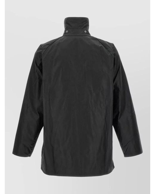 Barbour Gray Jacket High Collar Adjustable Cuffs Pockets for men