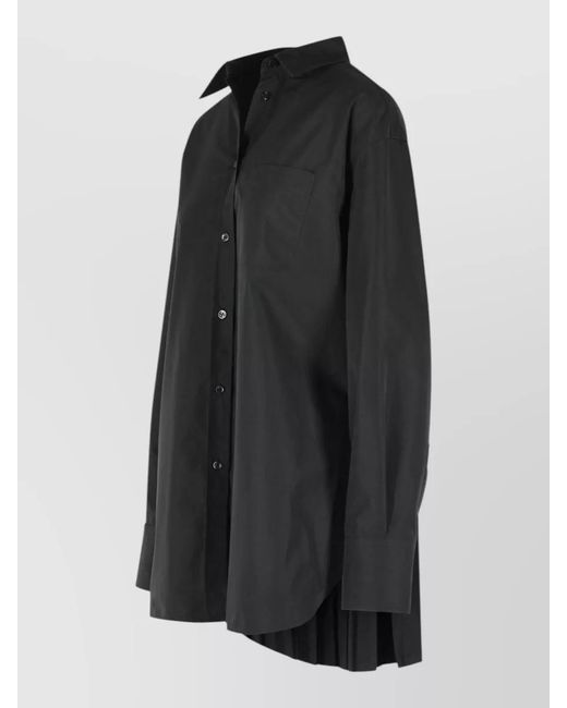 Sportmax Black Cotton-Blend Shirt Mini Dress