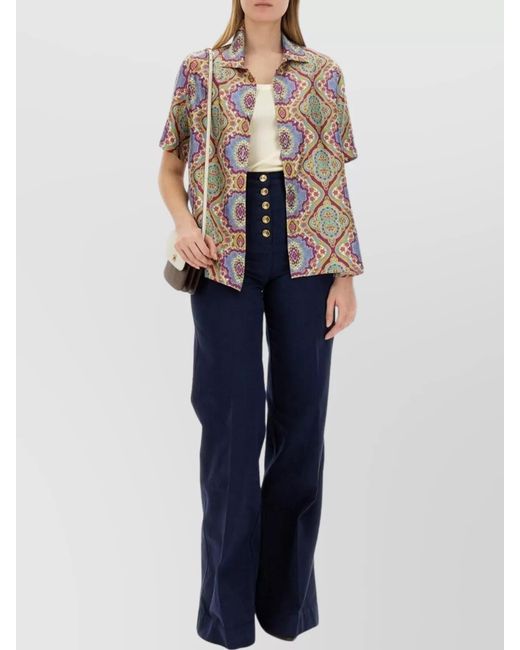 Etro Natural Silk Printed Shirt