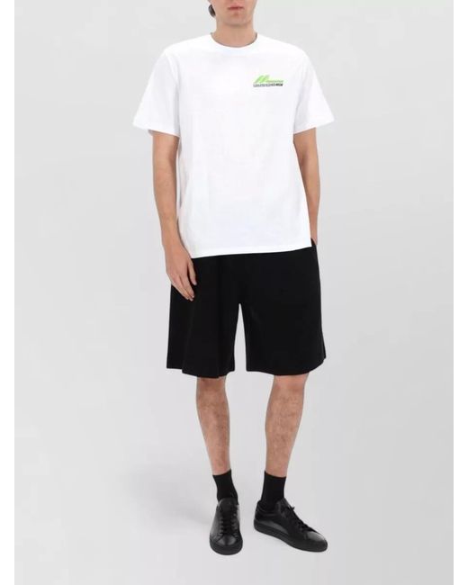 MSGM Black Logo Drawstring Shorts And Back Pocket for men