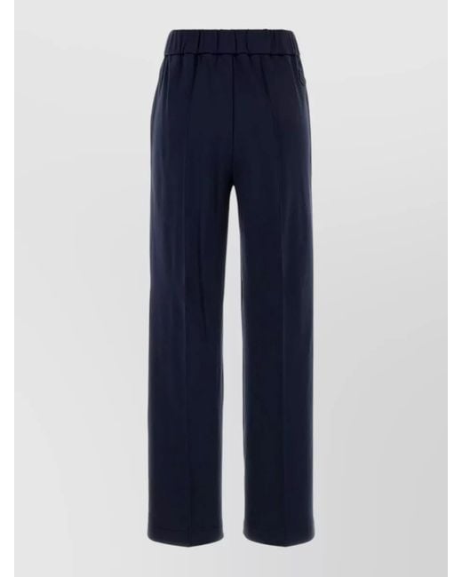 Moncler Blue Stretch Nylon Blend Lounge Wide Leg Pant