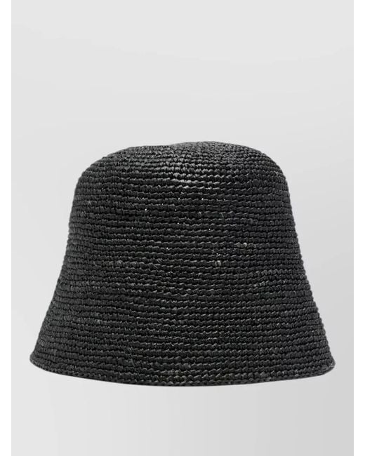 IBELIV Black Andao Bucket Hat Wide Brim Texture