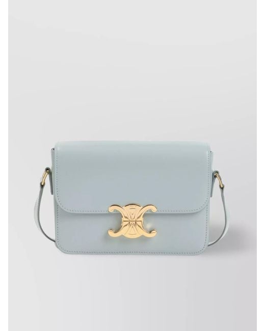 Céline Blue Teen Triomphe Leather Shoulder Bag