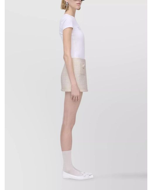 Marc Jacobs Natural Textured Fabric Mini Skirt With Button Detail