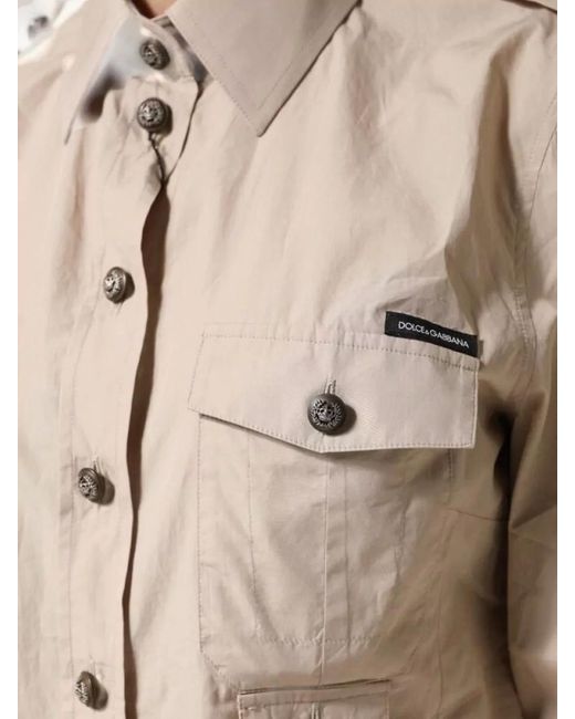 Dolce & Gabbana Natural Cotton Long-Sleeve Shirt Jacket