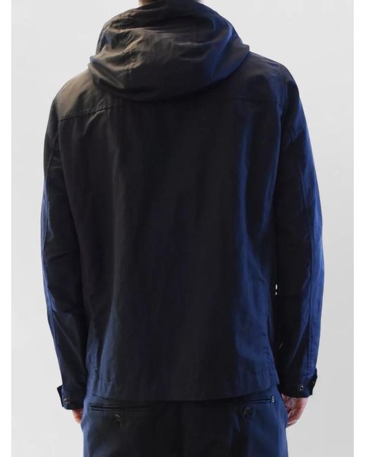 Fay Black Hooded Jackets Chest Pocket Side Pockets Cuffs for men