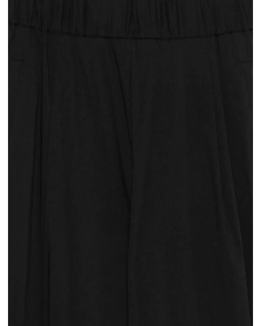 Semicouture Black Jhonny Cotton Trousers Wide Leg Style