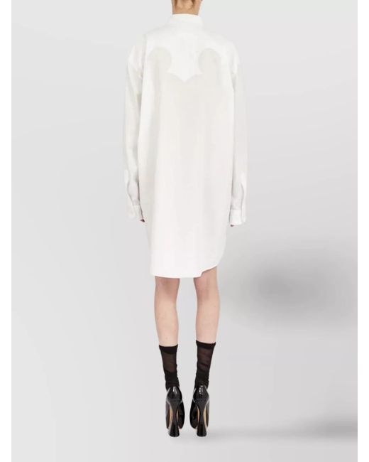 Maison Margiela White Cotton Poplin Oversized Shirt Dress