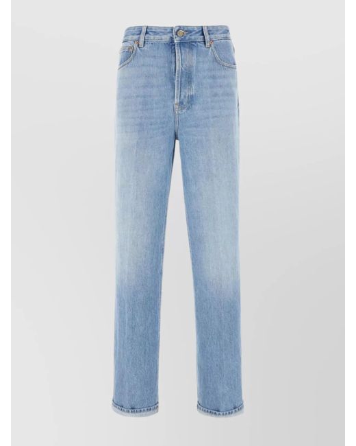 Valentino Garavani Blue Denim Straight-Leg Trousers for men