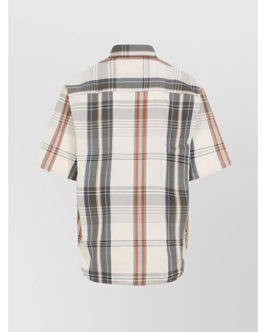 Carhartt White Checked Short-Sleeve Loose-Fit Shirt for men