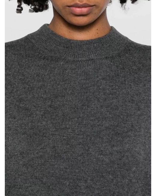 Max Mara Gray Cashmere Wool Crew Neck Long Sleeve Sweater