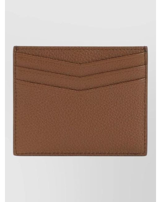 Miu Miu Brown Calf Leather Keyring Card Holder