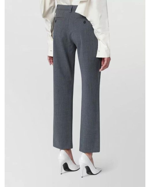 Thelatest Blue Tailored Pants Belt Loops Pockets Buttons