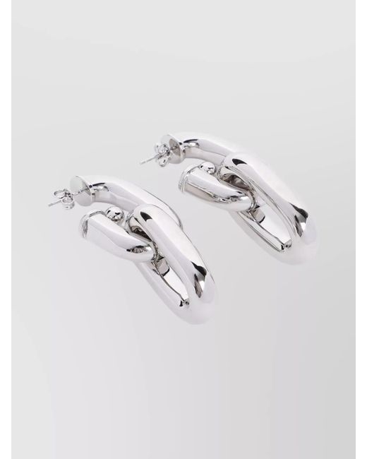 Rabanne Gray Brass Double Hoop Earrings