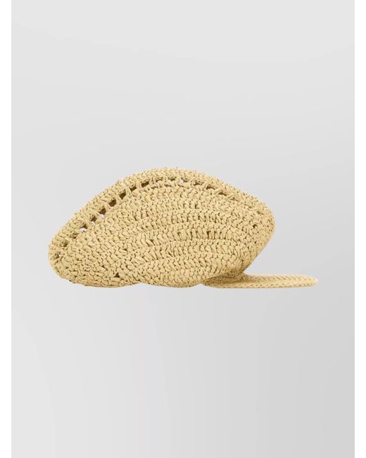 Prada Metallic Raffia Baker Boy Hat