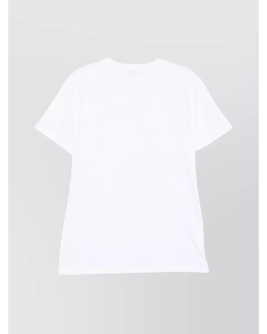 Moschino White Cotton Logo Print Short Sleeve T-Shirt for men
