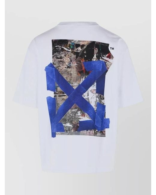 Off-White c/o Virgil Abloh Blue Bacco Arrow Cotton Graphic T Shirt for men
