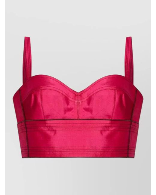 Tory Burch Pink Silk Bra Top Sweetheart Neckline Straps