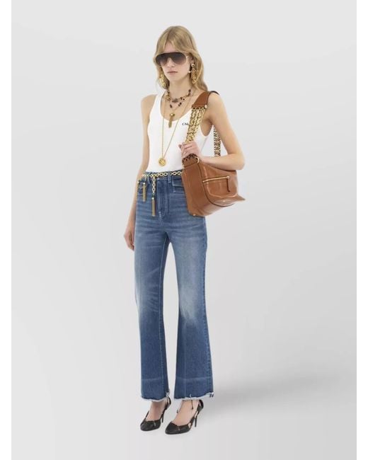 Chloé White Ribbed Cotton Sleeveless Tank Top