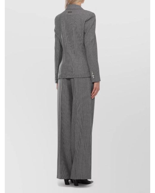 Peserico Gray Double Breasted Tailored Jacket Peak Lapel