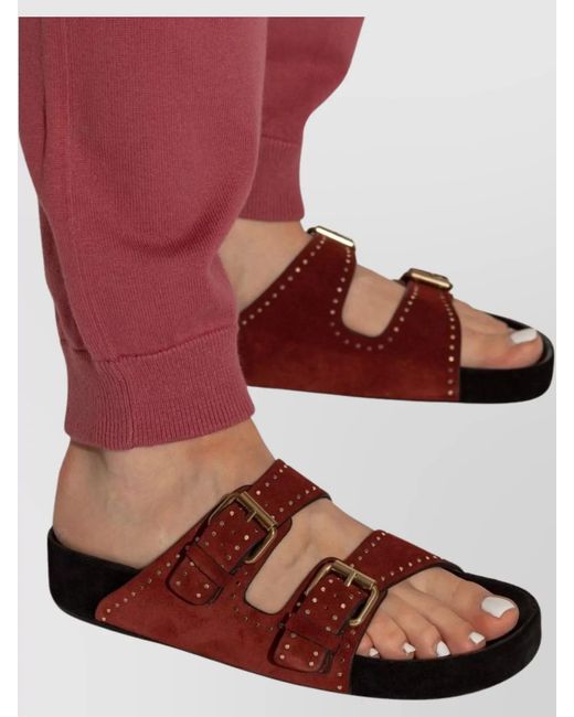 Isabel Marant Brown Leather Studded Sandals