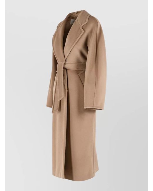 Max Mara Natural Madame Virgin Wool Cashmere Long Coat