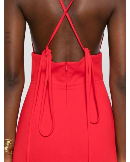 Solace London Red Milly Maxi Dress Open Back Straps
