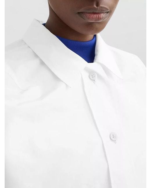 Jil Sander White Cropped Blouson Jacket