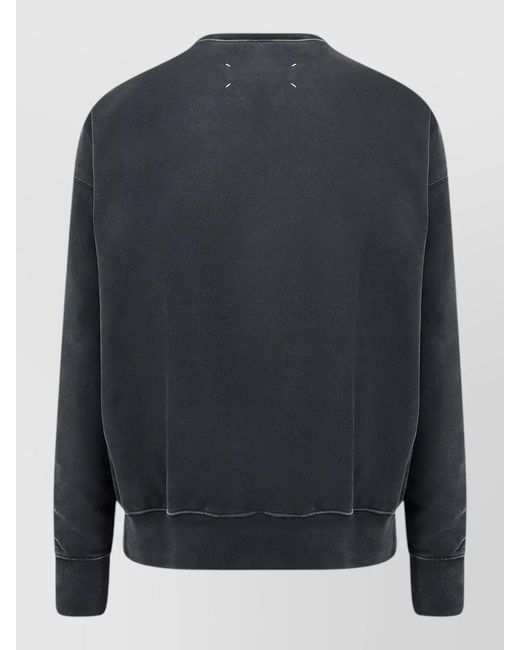 Maison Margiela Gray Cotton Sweatshirt Front Embroidered Logo for men
