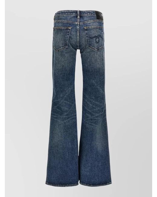 R13 Blue Boy Flare Jeans Belt Loops Five Pockets