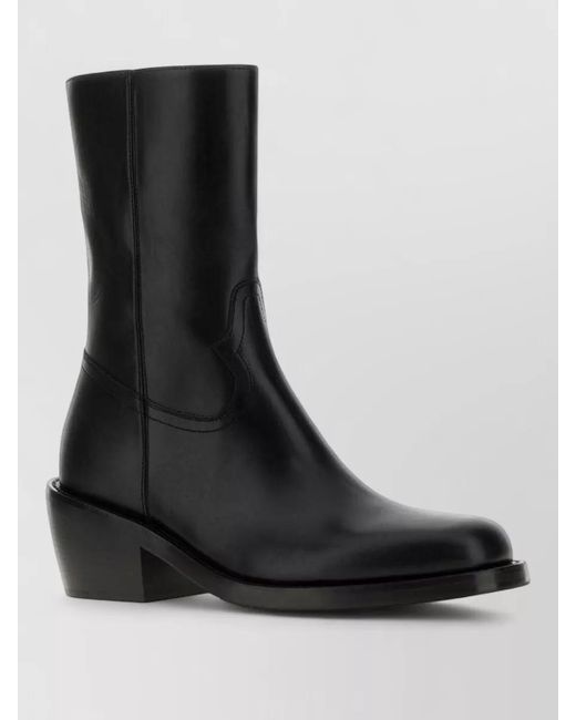 Dries Van Noten Black Leather Boots for men