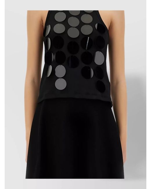 MSGM Black Sleeveless Cotton Tank Top